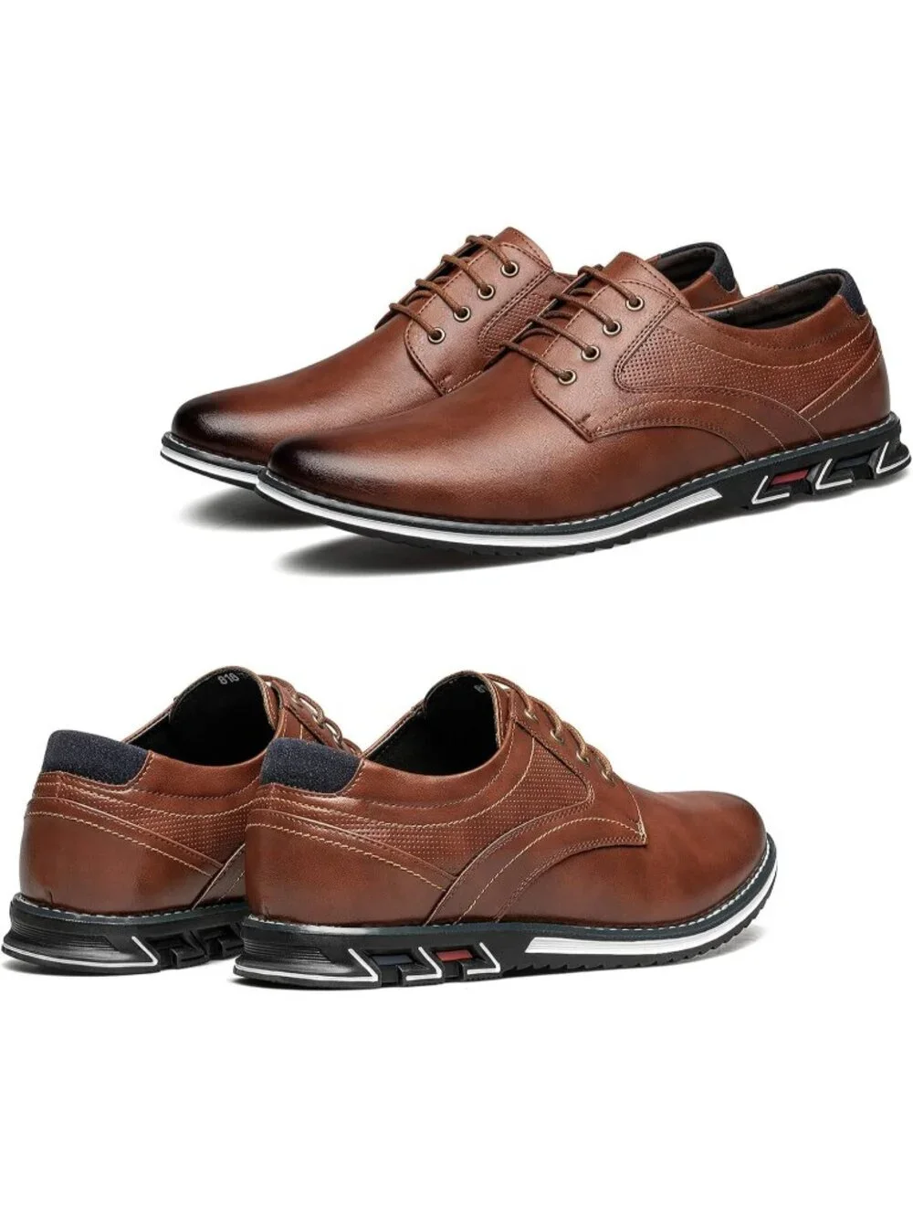 Men's Light Brown Superior Flexural Leather Business Oxford Derby Dress Shoes